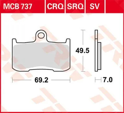 TRW Kit de plaquettes de frein frein &agrave; disque Sinter Street MCB737SV 