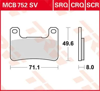 TRW Kit de plaquettes de frein frein &agrave; disque Sinter Street MCB752SV 