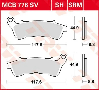 TRW Kit de plaquettes de frein frein &agrave; disque Sinter Street MCB776SV 