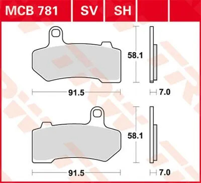 TRW Kit de plaquettes de frein frein &agrave; disque Sinter Street MCB781SH 