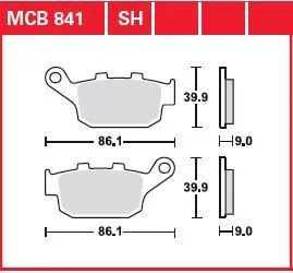 TRW Kit de plaquettes de frein frein &agrave; disque Sinter Street MCB841SH 