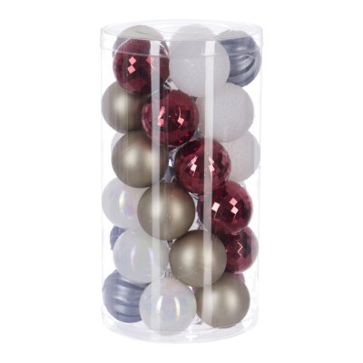 GENERIQUE Kit D&eacute;coration pour sapin de No&euml;l - 30 Pi&egrave;ces - Or, rouge et blanc