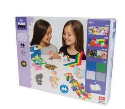 PLUS PLUS Kit d&eacute;couverte M&eacute;ga 1200 pi&egrave;ces Mini + 4 bases + livret - 