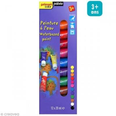 PEBEO Kit d&eacute;couverte primacolor avec 12 tubes de 20 ml