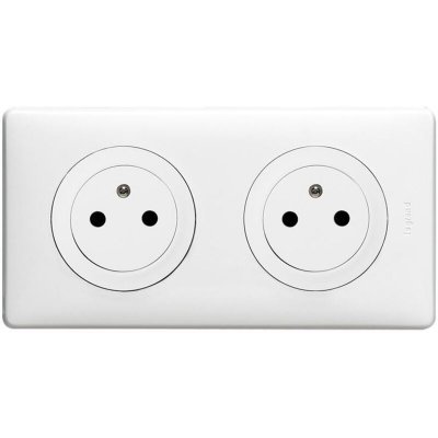 LEGRAND Kit double prise avec terre C&eacute;liane, , blanc