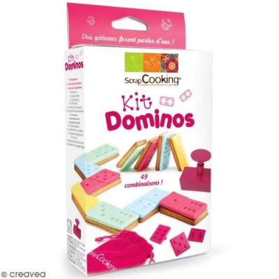 SCRAPCOOKING Kit emporte piece  dominos pour biscuits et p&acirc;te &agrave; sucre