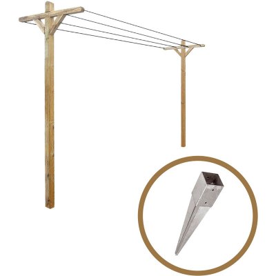CEMONJARDIN Kit &eacute;tendoir Seville + 2 supports &agrave; enfoncer
