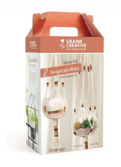 GRAINE CREATIVE Kit macram&eacute; Graine Cr&eacute;ative tressage 2 suspensions