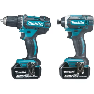MAKITA Kit  Perceuse Visseuse Et Visseuse &Agrave; Chocs 18v 5ah