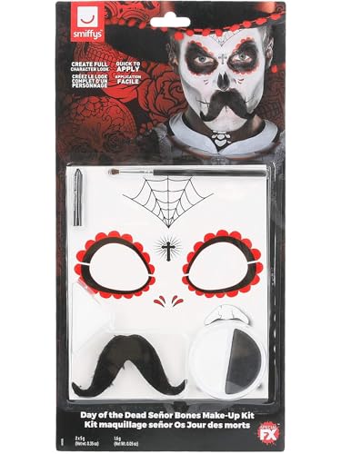 PL RH SMITH & SONS WIGMAKERS LTD TRADING AS SMIFFY S, Kit maquillage squelette mexicain adulte Dia de los muertos