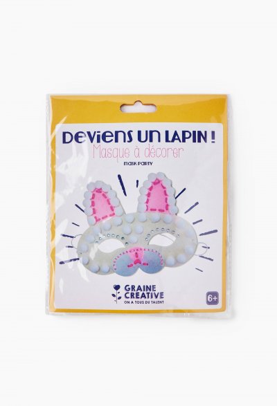 GRAINE CR Kit masque en feutrine &agrave; d&eacute;corer - lapin 750707