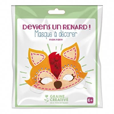 GRAINE CR Kit masque en feutrine &agrave; d&eacute;corer - renard 750708
