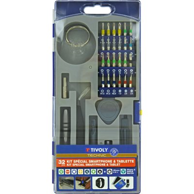 Kit ouverture et r&eacute;paration smartphone 32 pces