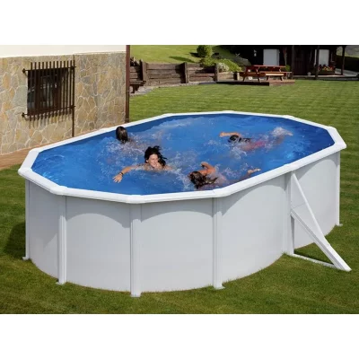 GRE Kit piscine acier Gr&eacute; SAN MARINA Classic ovale 5x3x1.2m