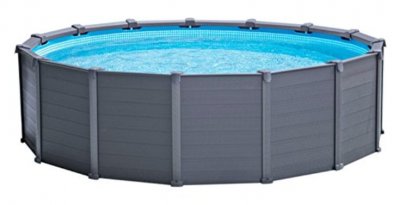INTEX Kit piscine tubulaire Graphite 28382FR 4,78 x 1,24 m Ronde Gris fonc&eacute;