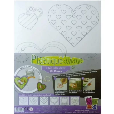 PW INTERNATIONAL Kit plastique fou - Coeurs - Graine Cr&eacute;ative - couleur variant