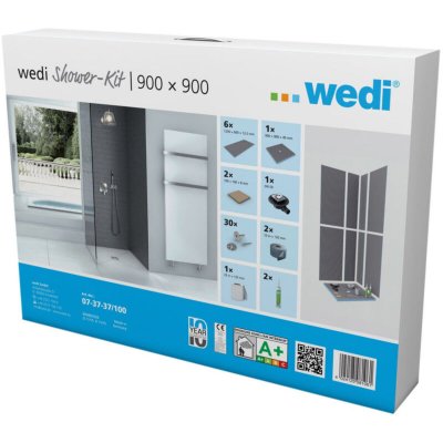 WEDI Kit receveur de douche carr&eacute; complet - 90 x 90 cm - Shower Kit - 