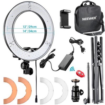 NEEWER Kit ring light professionnel  rl-12 - tr&eacute;pied 150cm + anneau led 34cm