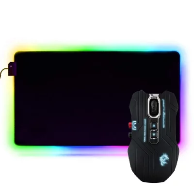 GENERIQUE Kit Souris Gamer G15 Gaia Moba Dragon War et Tapis de souris gaming RGB