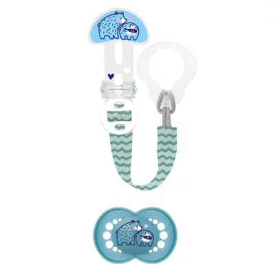 MAM Kit sucette et attache-sucette 6 mois+ &eacute;l&eacute;phant rose -  