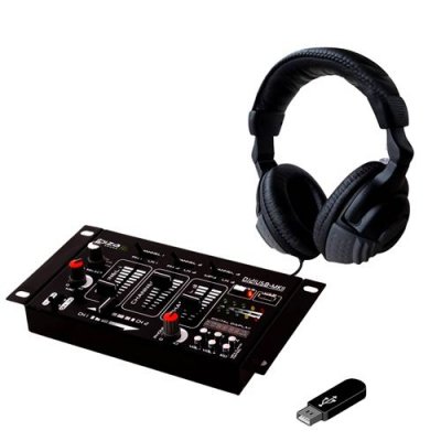 IBIZA Kit table de mixage dj21 usb bluetooth + casque sono dj