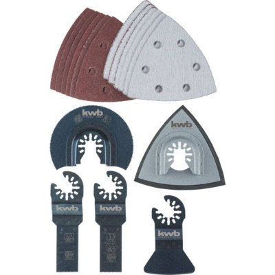 KWB Kit universel bois, pon&ccedil;age, r&eacute;paration - 17 pi&egrave;ces multitool