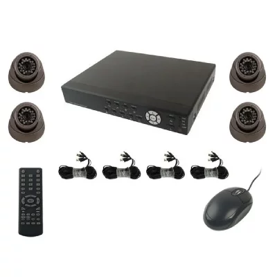 YONIS Kit Vid&eacute;o Surveillance 4 Cam&eacute;ras 1 3 Sharp Ccd 420 Tvl + Enregistreur Num&eacute;rique 
