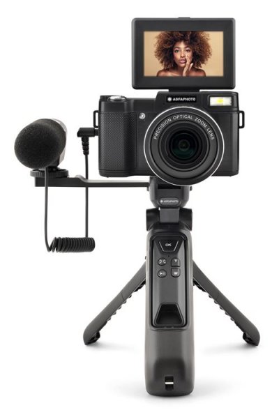 AGFAPHOTO Kit Vlogging Appareil photo compact Realishot VLG-4K Optique Noir + Accessoires