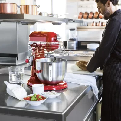 KITCHENAID  robot multifonction professionnel de 6,9L avec bol relevable 325W rouge empire argent