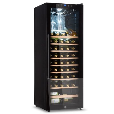 KLARSTEIN  barossa 54 uno cave &agrave; vin polyvalente 155l 54&nbsp;bouteilles porte en verre touch led noir 