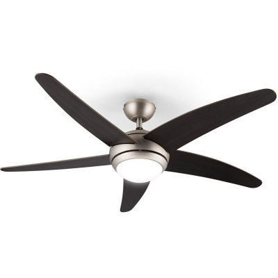 KLARSTEIN  - Bolero ventilateur de plafond 2-en-1 134 cm lampe 55 w pales en noyer t&eacute;l&eacute;commande