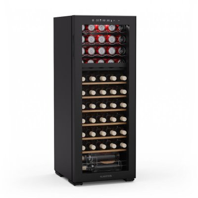 KLARSTEIN  bovella 55 duo+ cave &agrave; vin de service 55 bouteilles 2 zones 9 &eacute;tag&egrave;res tactile noir 