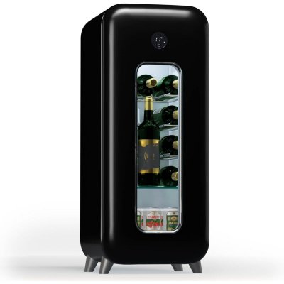 KLARSTEIN  Cave &agrave; vin 15 Bouteilles Cave multi-temp&eacute;ratures 48 L Cave vin Noir 