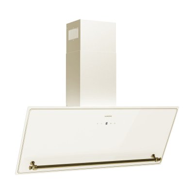 KLARSTEIN  hotte aspirante d'angle victoria 90 cm air &eacute;vacu&eacute;recycl&eacute; 400 m&sup3;h de d&eacute;bit d'air beige 