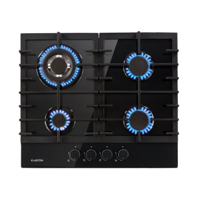 KLARSTEIN  ignito Plaque de cuisson &agrave; gaz 3,6 kw max - 4 br&ucirc;leurs - vitroc&eacute;ramique Noir 