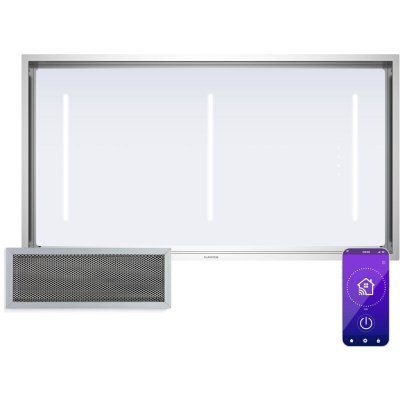 Klarstein luxeair hotte aspirante 110 cm wifi + bluetooth led 751 m&sup3;h air &eacute;vacu&eacute;recycl&eacute; cee a inox 