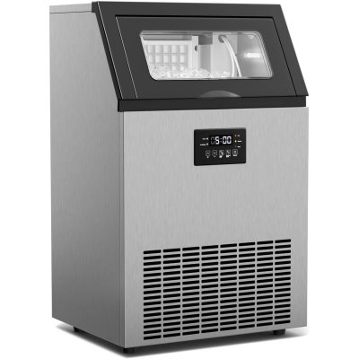 KLARSTEIN  machine &agrave; gla&ccedil;ons industrielle glacial 45 kg &eacute;cran led et fen&ecirc;tre de visualisation inox