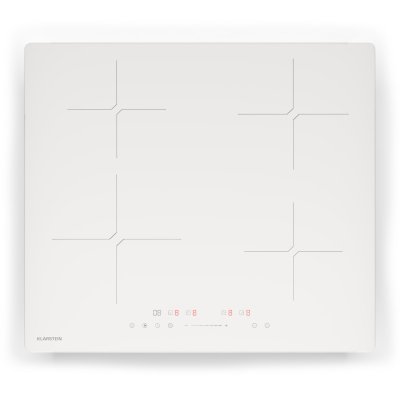 KLARSTEIN  powerglide plaque de cuisson &agrave; induction 4 zones 8000 w 9 niveaux boost curseur blanc