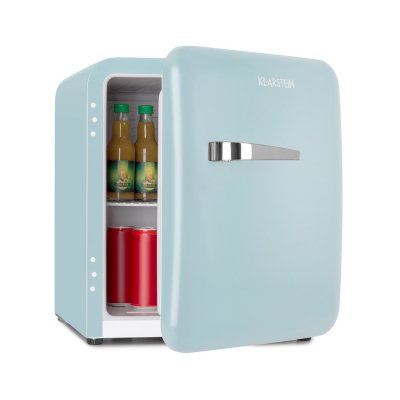 KLARSTEIN  r&eacute;frig&eacute;rateur cube r&eacute;tro audrey mini 48l minibar 2 &eacute;tages frigo bleu pastel 
