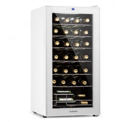 KLARSTEIN  shiraz 28 uno cave &agrave; vin de service 74l 28 bt. Panneau de contr&ocirc;le tactile 5-18&deg; c blanc 