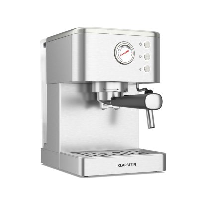KLARSTEIN  steelpresso machine &agrave; expresso porte-filtre compact 20 bar buse vapeur chauffe-tasses inox 