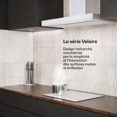 KLARSTEIN  velaire hotte aspirante &eacute;l&eacute;gante minimaliste puissante cee a++ 595 m&sup3;h 90 cm blanc