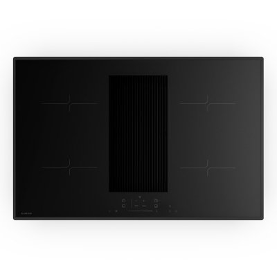 KLARSTEIN  velaire plaque &agrave; induction avec hotte int&eacute;gr&eacute;e 80 cm &eacute;l&eacute;gante minimaliste 8400w noir