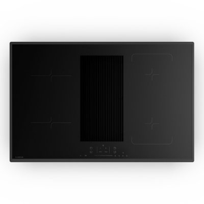 KLARSTEIN  velaire plaque &agrave; induction hybride et hotte int&eacute;gr&eacute;e 80cm 8400w minimaliste puissante noir 