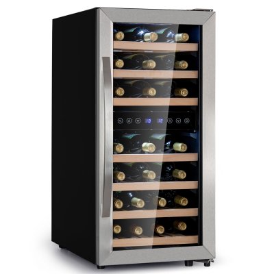 KLARSTEIN  vinamour 33 duo cave &agrave; vin de service 2 zones 89l 33 bouteilles 5-18&deg;c tactile inox