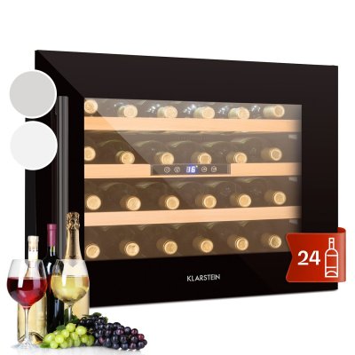 KLARSTEIN  vinsider 24 built-in uno onyx cave &agrave; vin de service encastrable 24 bouteilles 57l noir 