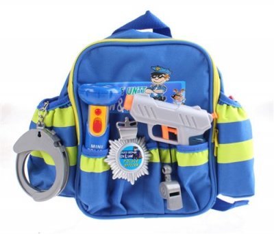  Klein sac &agrave; dos de police 7 pi&egrave;ces bleu