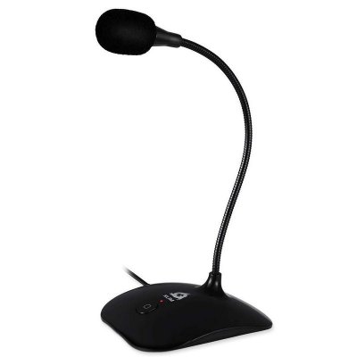 KLIM  talk microphone usb &agrave; pied pour pc mac - micro de bureau - haute qualit&eacute; audio - noir