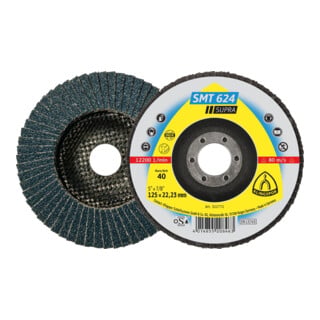KLINGSPOR  Schleifmopteller SMT 624 150 x 22,23 mm, 10 pi&egrave;ces, grain 80, 322780 bomb&eacute;e