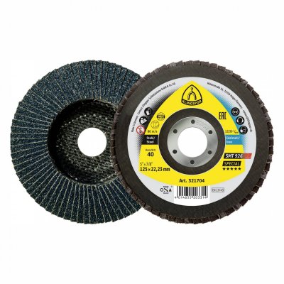 KLINGSPOR  Schleifmopteller SMT 926 125 x 22,23 mm, 10 pi&egrave;ces, grain 80, 321709 bomb&eacute;e